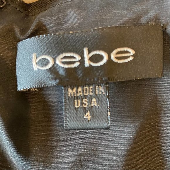 Bebe Black V Neck Sleeveless Zip Up Bubble Hem Mini Dress Size 4 #1624 - Picture 8 of 13